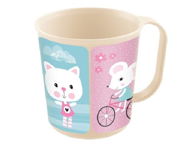 Кружка с декором 260мл (светло-бежевый)